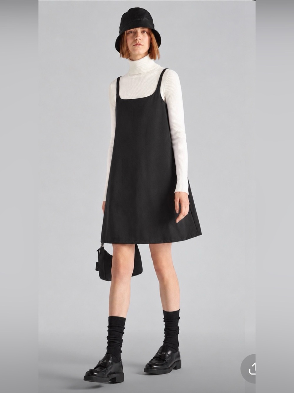 Prada Virgin Wool Sleeveless A-Line Mini Dress with Pockets Charcoal Grey